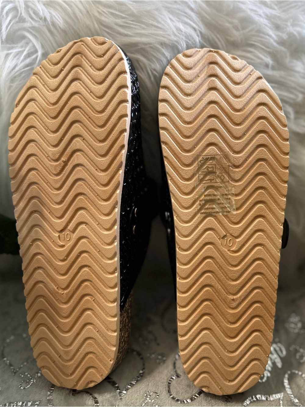NWT Charles Albert Size 10, Black, Jelly Top Woven Buckle Mules - Picture 5 of 5